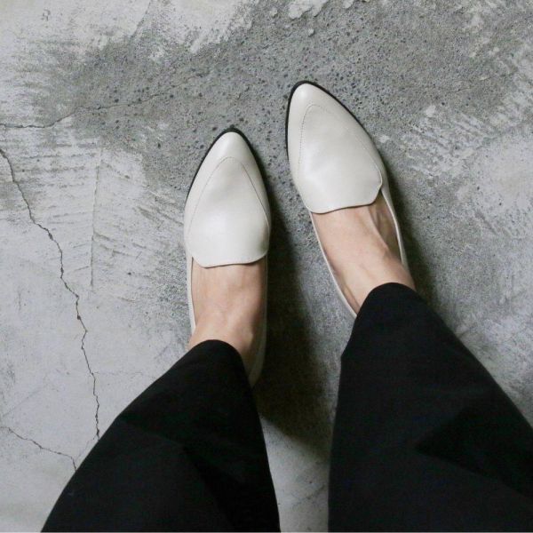 【接單手工製】外尖內圓素面俐落樂福鞋 