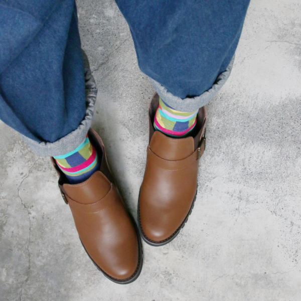 【接單手工製】寬腳版友善_帥氣鬆緊帶機車靴 