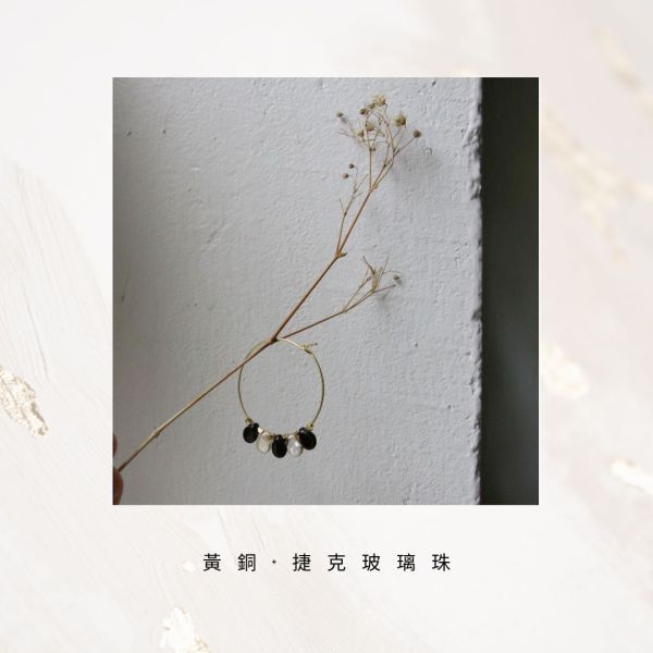 【日本手做飾品團】無耳洞對應_秋夜閃耀耳環 