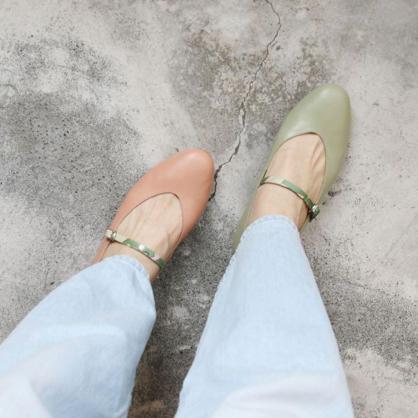 【接單手工製】修飾腳版大人感瑪莉珍平底鞋 