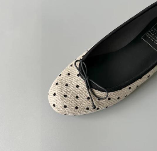 【圓頭芭蕾團購】【圓點布】FIKA_日本製晴雨兩穿輕量圓頭芭蕾舞鞋 