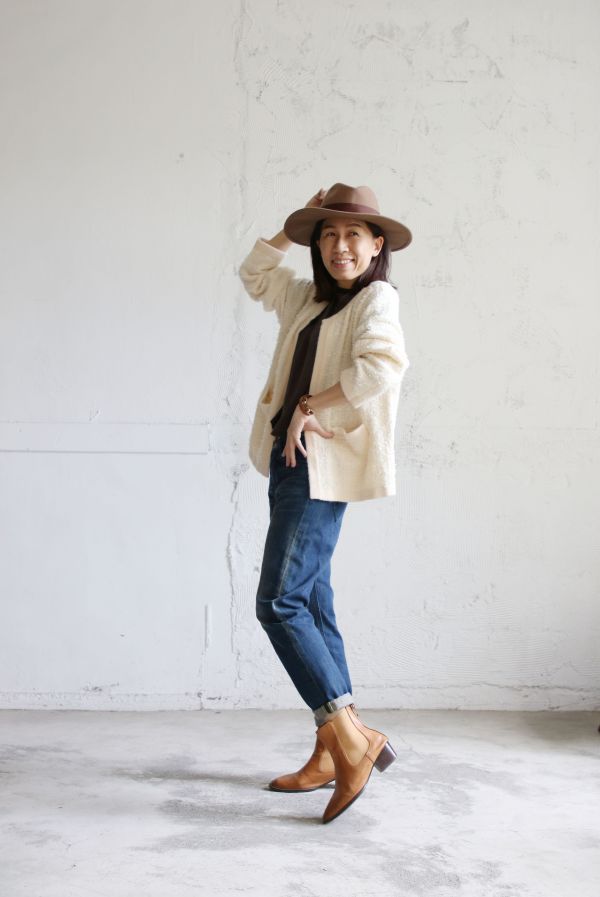 【現貨】手工擦色素面西部牛仔中筒靴 