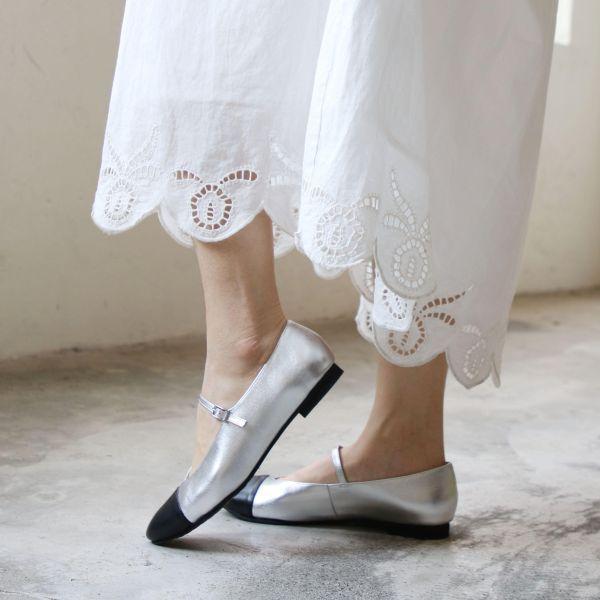 【接單手工製】拼接瑪莉珍平底鞋 