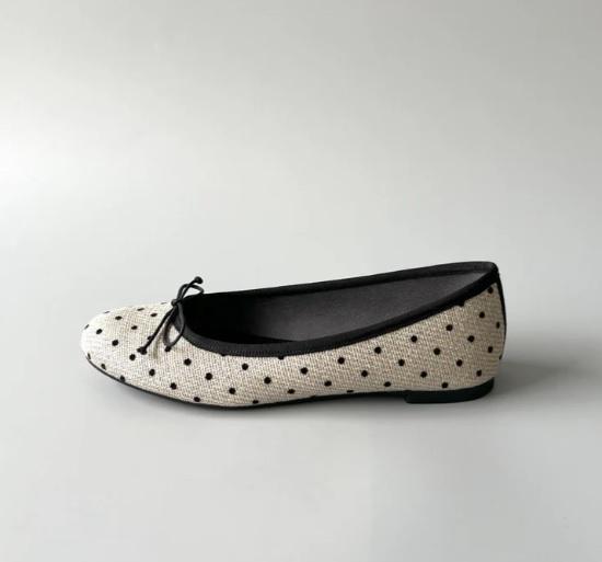 【圓頭芭蕾團購】【圓點布】FIKA_日本製晴雨兩穿輕量圓頭芭蕾舞鞋 