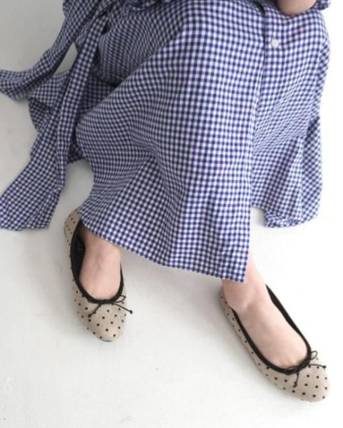 【圓頭芭蕾團購】【圓點布】FIKA_日本製晴雨兩穿輕量圓頭芭蕾舞鞋 