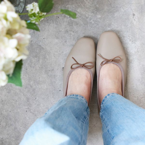 【試穿鞋福利】世界系列_日本製Recipe方頭真皮芭蕾舞鞋 