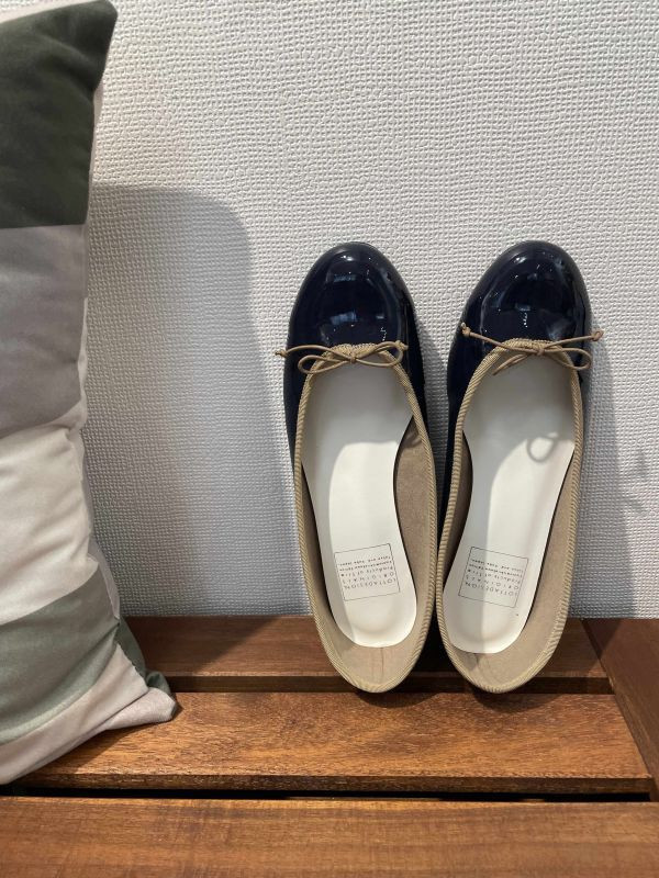 【最後一雙】【鏡面深藍】FIKA_日本製晴雨兩穿圓頭芭蕾舞鞋 