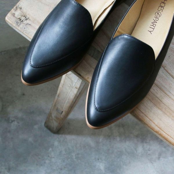 【接單手工製】外尖內圓素面俐落樂福鞋 