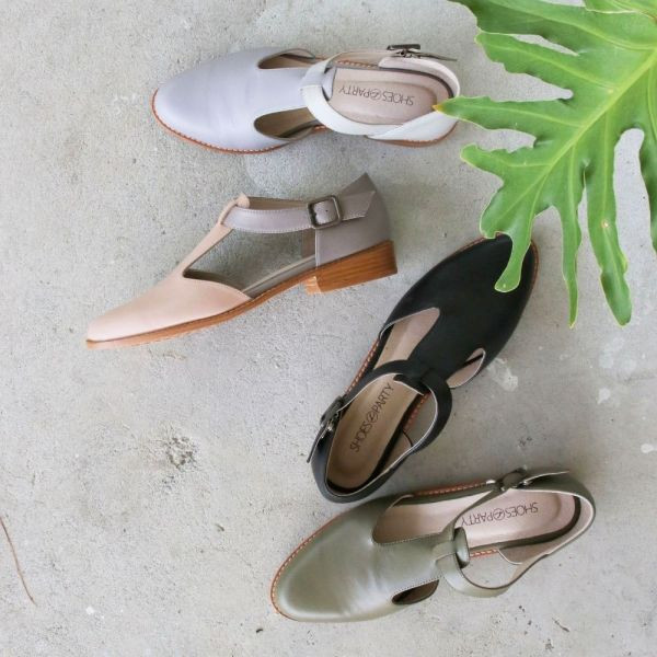 【試穿鞋福利】外尖內圓T字素面真皮牛津鞋 