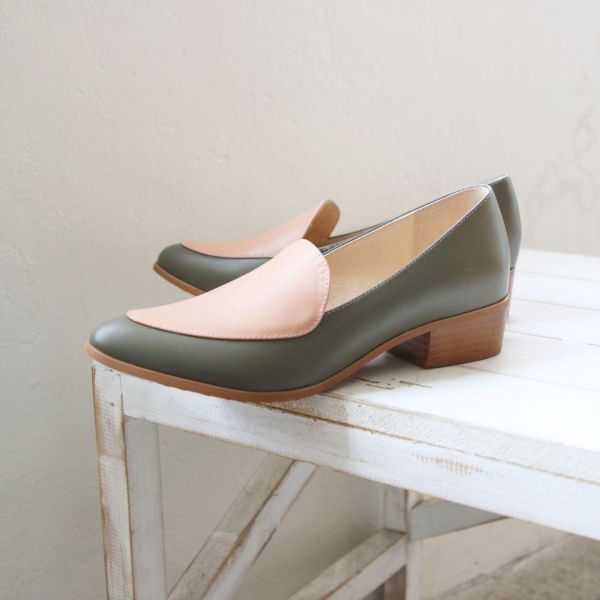 【接單手工製】外尖內圓素面俐落樂福鞋 