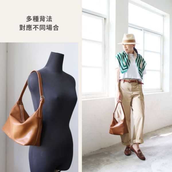 【限量3個現貨】焦糖棕肩側背包 