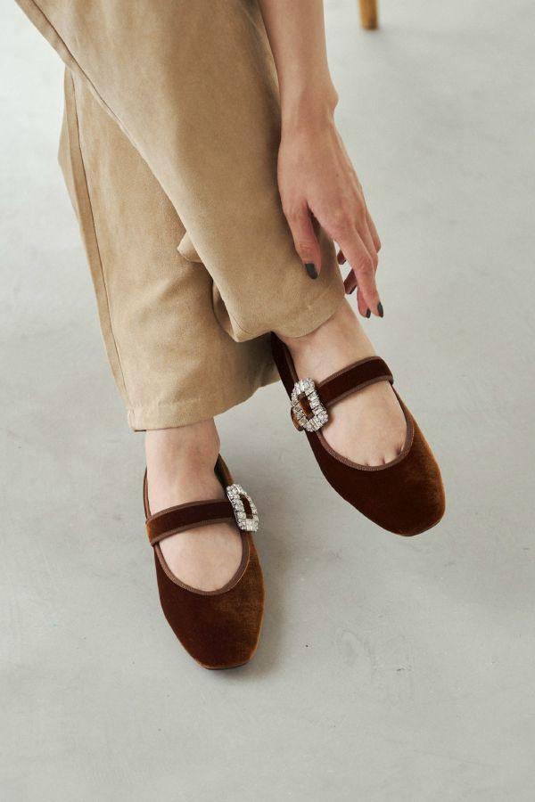 【現貨】【栗棕】世界系列_晴雨兩穿_日本製滾邊鑽扣瑪莉珍鞋 