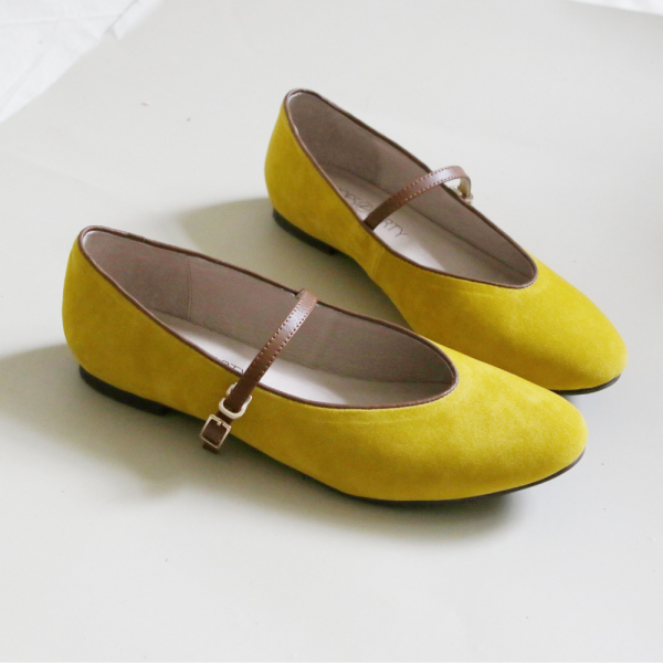 【現貨】異素材跳色修飾腳版瑪莉珍 