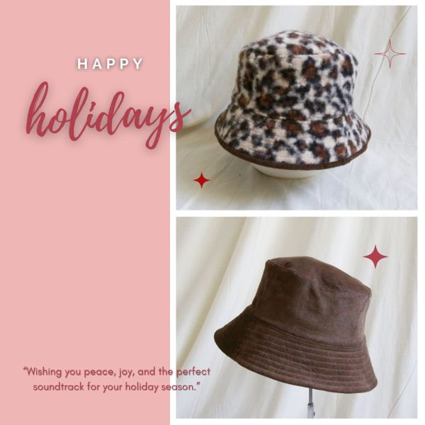 【預購】豹紋雙面帽 