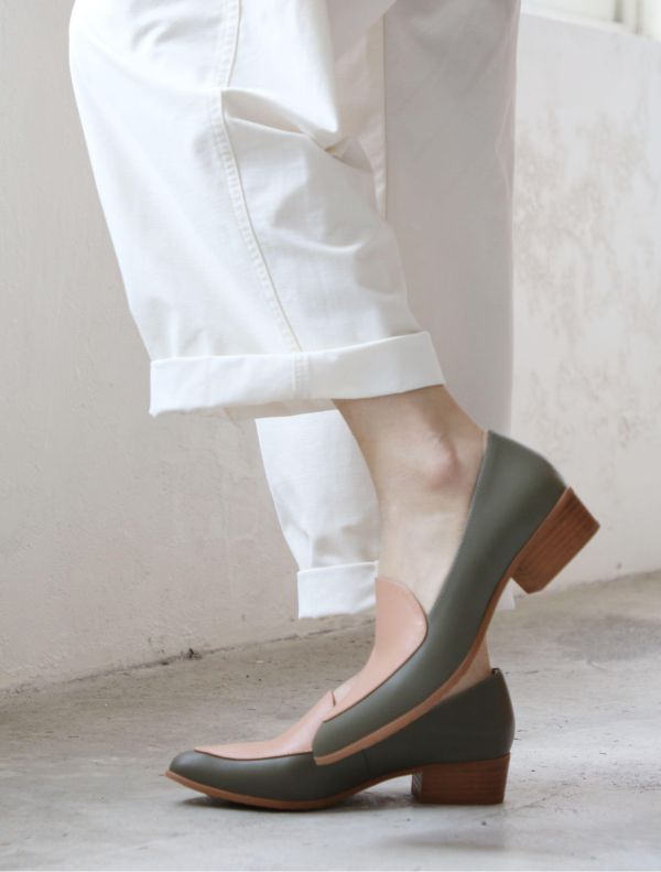 【接單手工製】外尖內圓素面俐落樂福鞋 