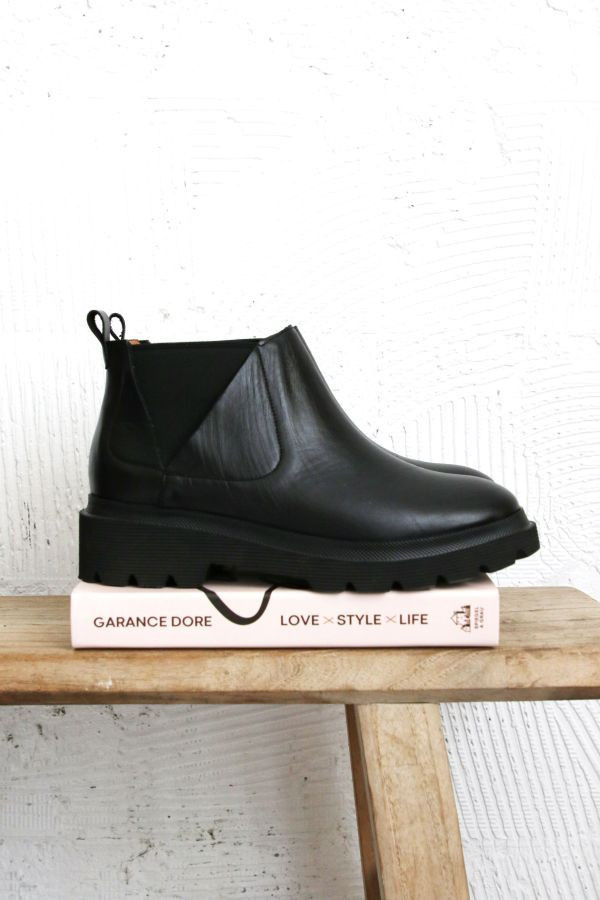 【現貨】世界系列｜小方頭厚底鬆緊帶靴 