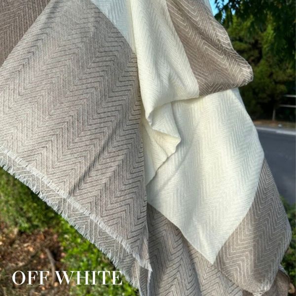 【現貨】喀什米爾胎羊毛雙色拼接薄圍巾/披肩 