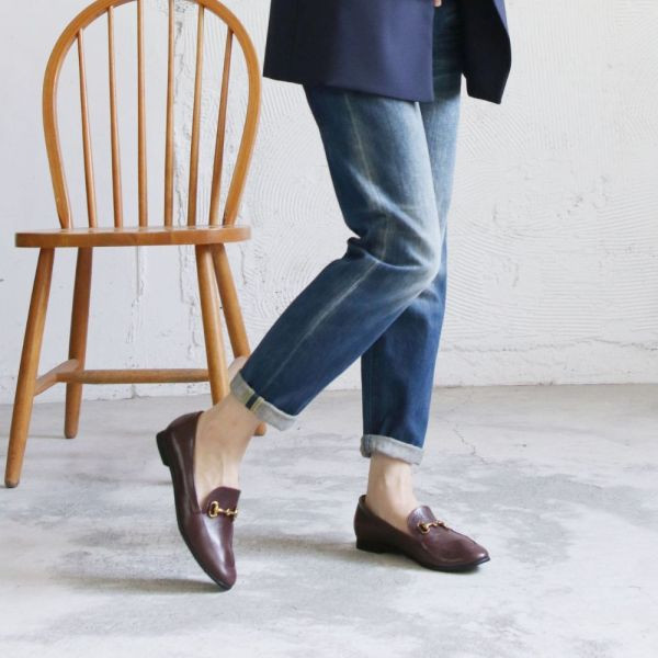 【最後一雙】【駝245】古典精品羊皮鍊條樂福鞋 