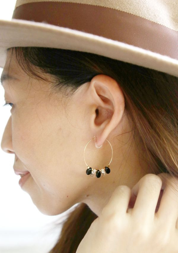 【現貨_日本手做飾品】秋夜閃耀耳環／無耳洞耳環 