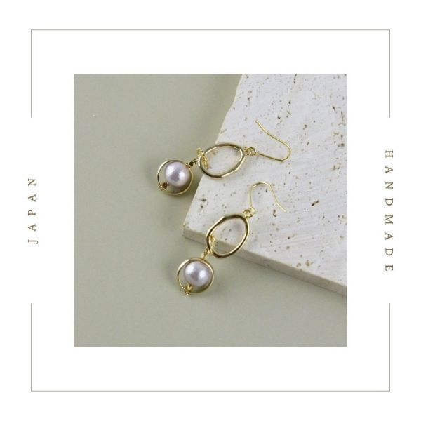 【現貨_日本手做飾品團】無耳洞對應_浪漫紫綿珍珠耳環 