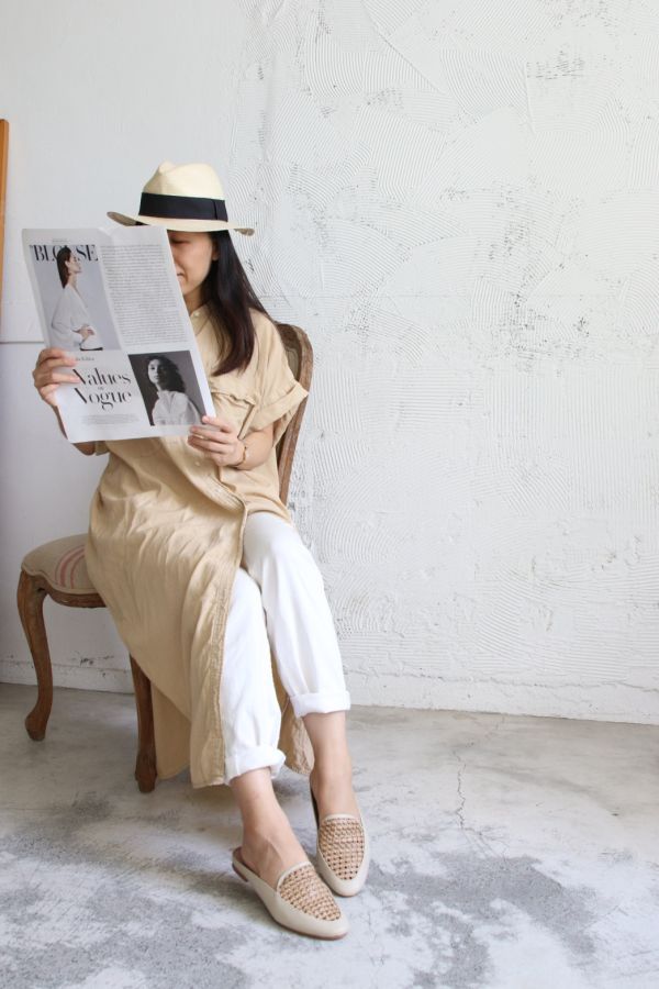 【試穿鞋福利】一套就走，真皮手工編織穆勒鞋 