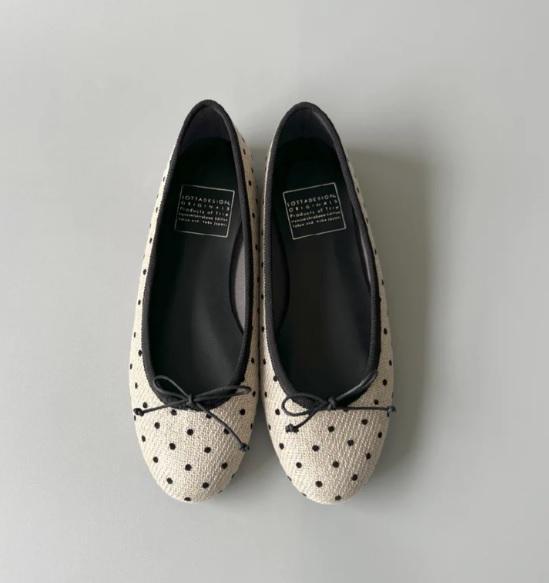 【圓頭芭蕾團購】【圓點布】FIKA_日本製晴雨兩穿輕量圓頭芭蕾舞鞋 