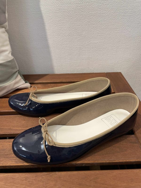 【最後一雙】【鏡面深藍】FIKA_日本製晴雨兩穿圓頭芭蕾舞鞋 