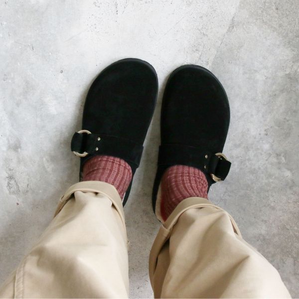 【快速到貨】世界系列_牛麂皮羊毛勃肯拖鞋 