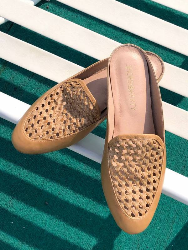 【試穿鞋福利】一套就走，真皮手工編織穆勒鞋 