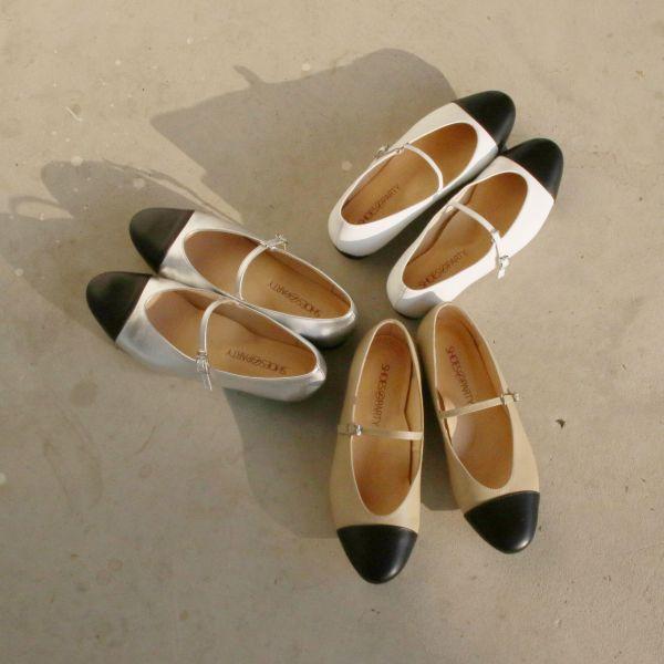 【接單手工製】拼接瑪莉珍平底鞋 