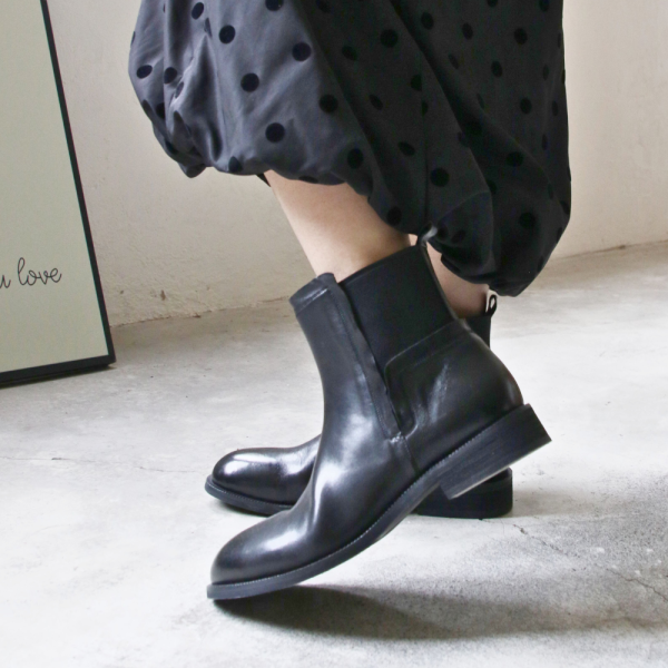 【預購】世界系列_水洗牛皮鬆緊帶短靴 