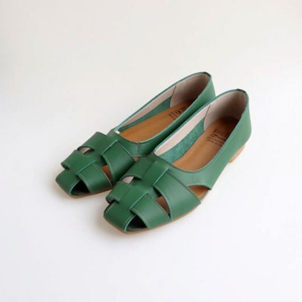 【試穿鞋福利】世界系列_日本製小方頭編織涼鞋 