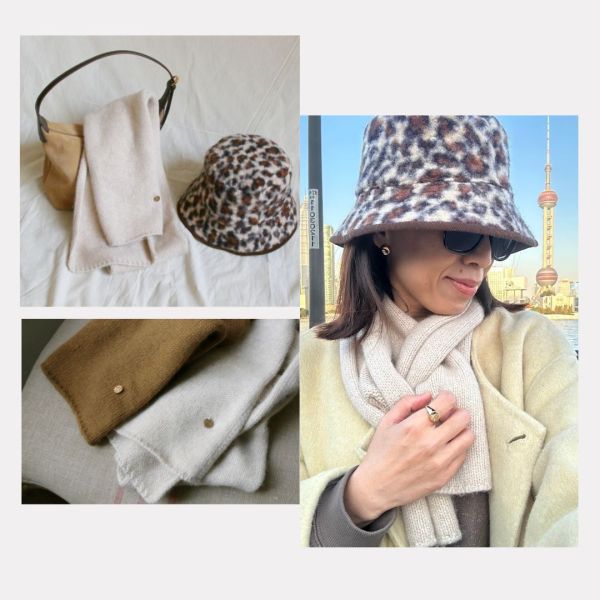 【預購】短版混兔毛圍巾 