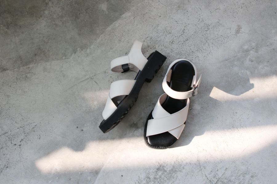 【接單手工製】世界系列_Recipe日系輕量交叉方頭涼鞋 