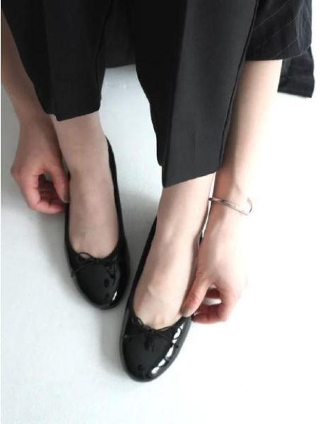 【圓頭芭蕾團購】【鏡面黑】FIKA_日本製晴雨兩穿輕量圓頭芭蕾舞鞋 