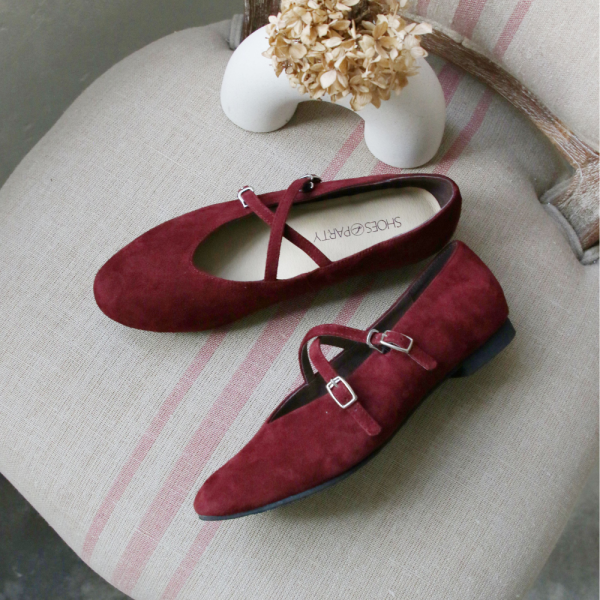 【接單手工製】小腳效果細緻羊絨交叉帶瑪莉珍 