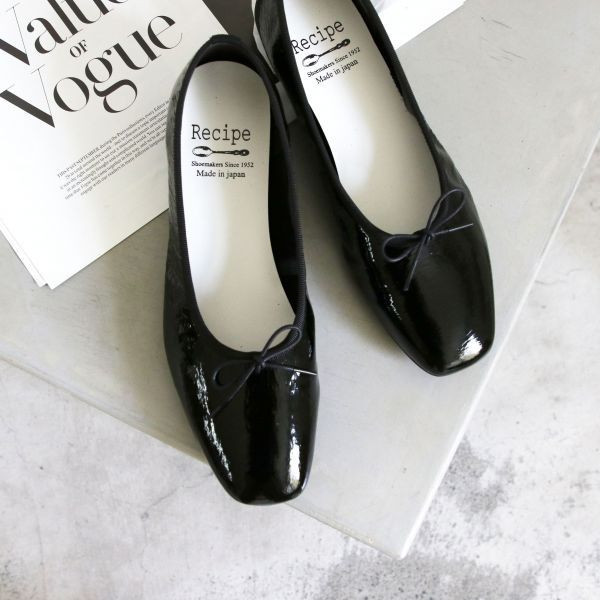 【試穿鞋福利】世界系列_日本製Recipe方頭真皮芭蕾舞鞋 