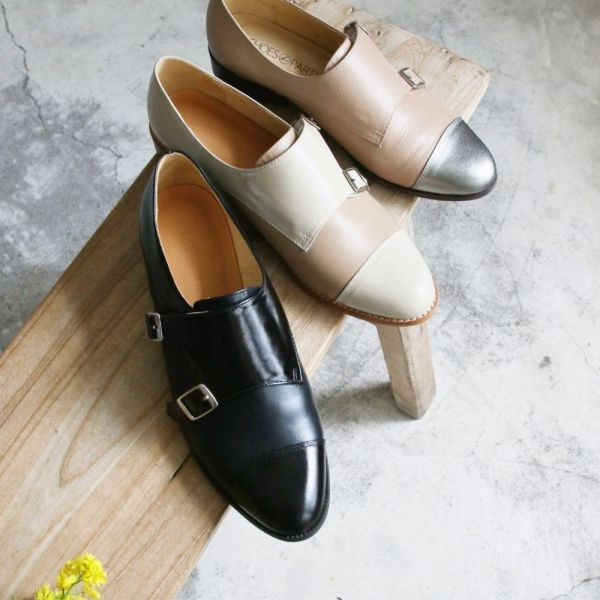 【現貨】英倫風拼接孟克鞋 