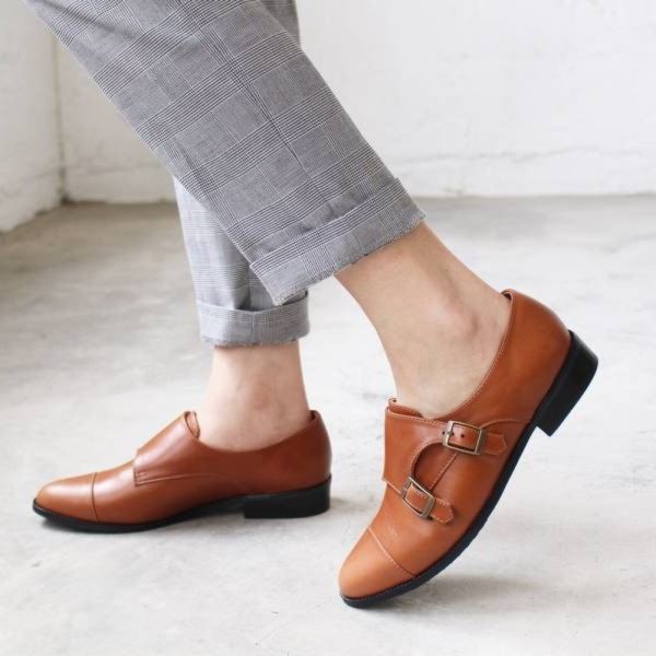 【現貨】英倫風拼接孟克鞋 