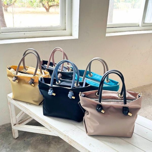 【現貨】皮革拼接輕量尼龍S水餃包 