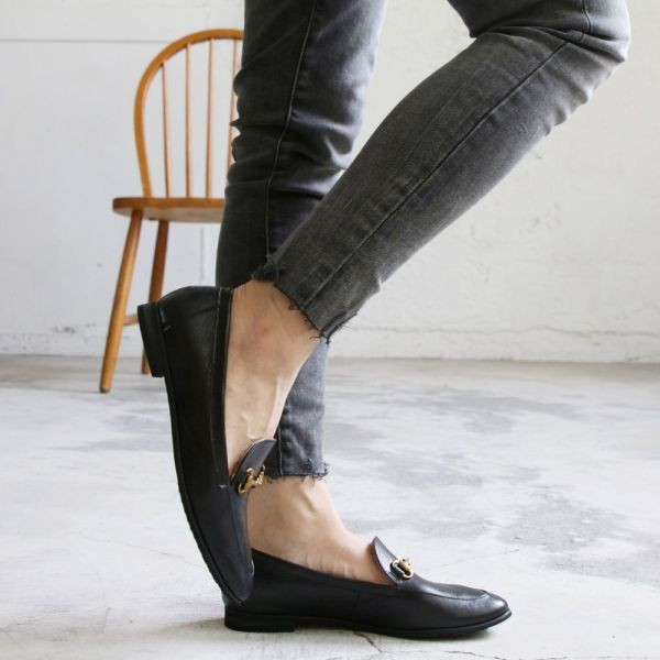 【最後一雙】【駝245】古典精品羊皮鍊條樂福鞋 