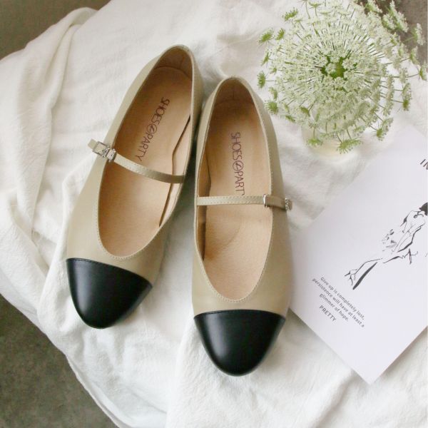 【接單手工製】拼接瑪莉珍平底鞋 