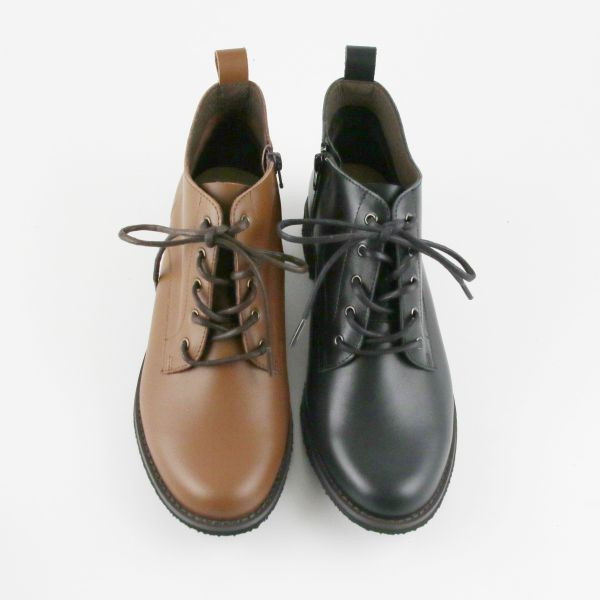 【試穿鞋福利】接單手工製_側U口綁帶短靴 