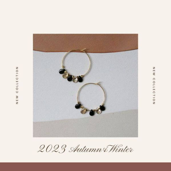 【現貨_日本手做飾品】秋夜閃耀耳環／無耳洞耳環 