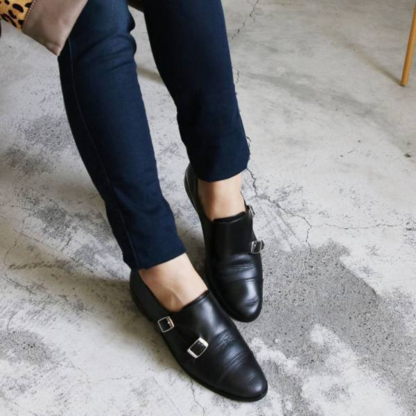 【現貨】英倫風拼接孟克鞋 