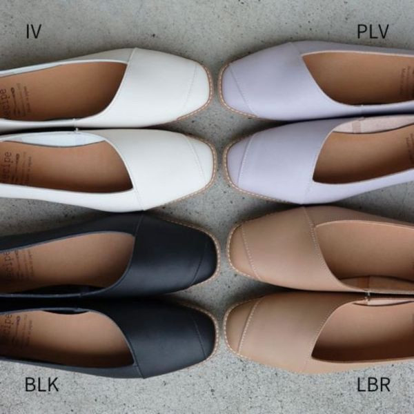 【試穿鞋福利】世界系列_日本製Recipe斜V口小方頭低跟鞋 