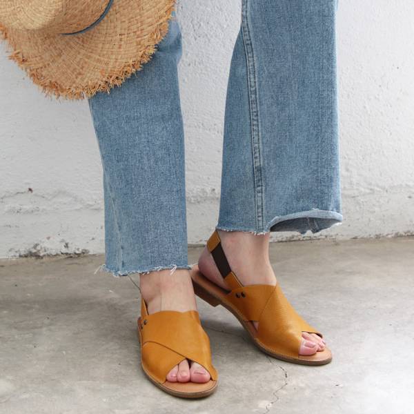 【接單手工製】世界系列_日本製Recipe寬版交叉軟皮涼鞋 