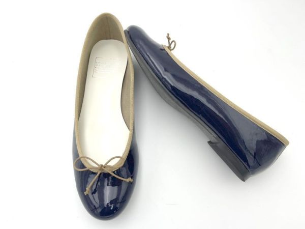 【最後一雙】【鏡面深藍】FIKA_日本製晴雨兩穿圓頭芭蕾舞鞋 