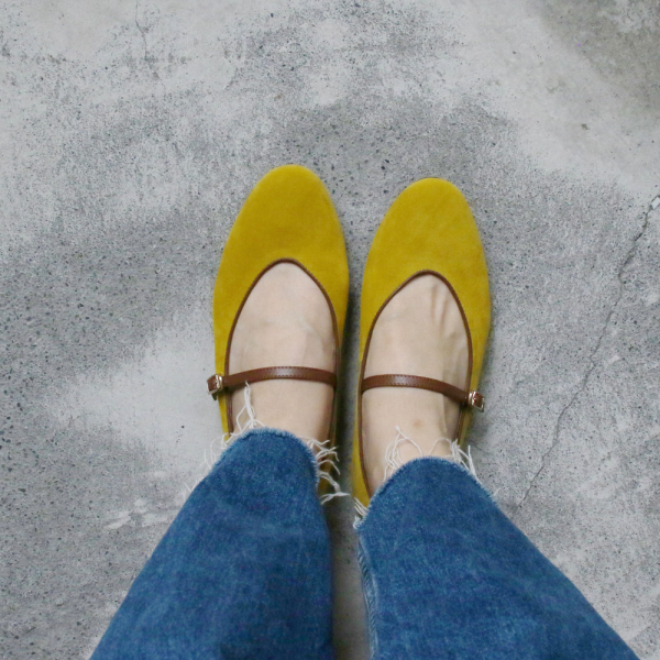 【現貨】異素材跳色修飾腳版瑪莉珍 