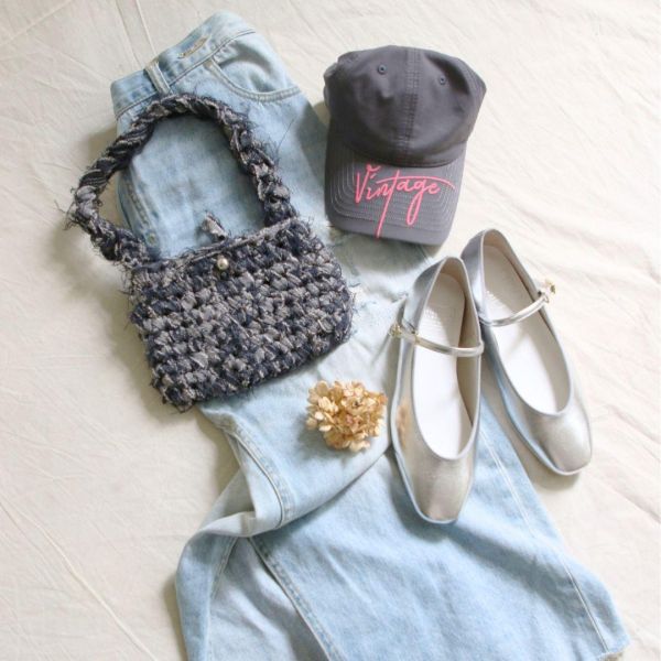 【預購】牛仔編織羽感小提包 